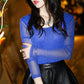 Party Fashion Wild Shiny Gold and Silver Mesh Yarn Round Neck Shirt Blouses T Shirts