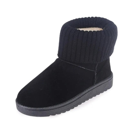 Winter Snow Boots Women Thick-soled Short-tube Boots Flat-bottom Non-slip Cotton Shoes Thick Warm Cotton Boots Plush Shoes Women