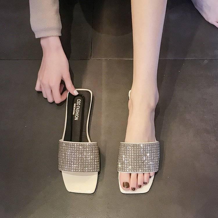 2020 Women Summer Home Slippers Flip Flops Peep Toe Sandals Glitter Sandals Platform Ladies Shoes Zapatos Mujer