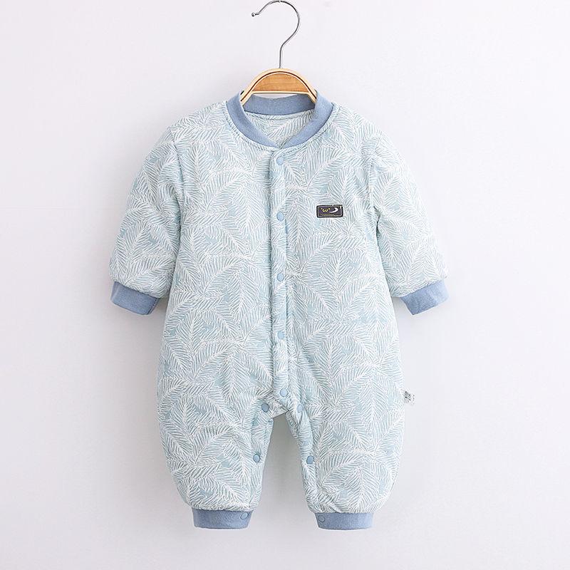 Baby Jumpsuit Autumn and Winter Newborn Clothes Male and Female Baby Clip Cotton Pure Cotton Thickened Autumn and Winter Baby Clothes
