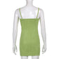Women Strap Mini Dress Ruched Lace Up Cross Bandage Backless Bodycon Sexy Party Elegant Club Summer Slim
