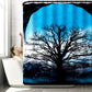 Bathroom Supplies Shower Curtain Set Scenery Moon Printing Shower Curtain Four-piece Bathroom Non-slip Mat Set