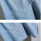 Fashion  Women Plus Size Skirt Set Summer Short Sleeve Printed T-shirt Asymmetric Denim Skirt 2 Piece Set Skirt and Tops