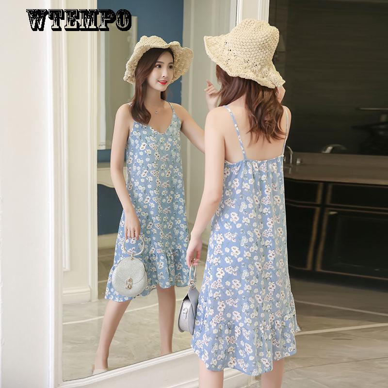 Fashion floral dress skirt female summer long section ruffled bottom strap dress chiffon