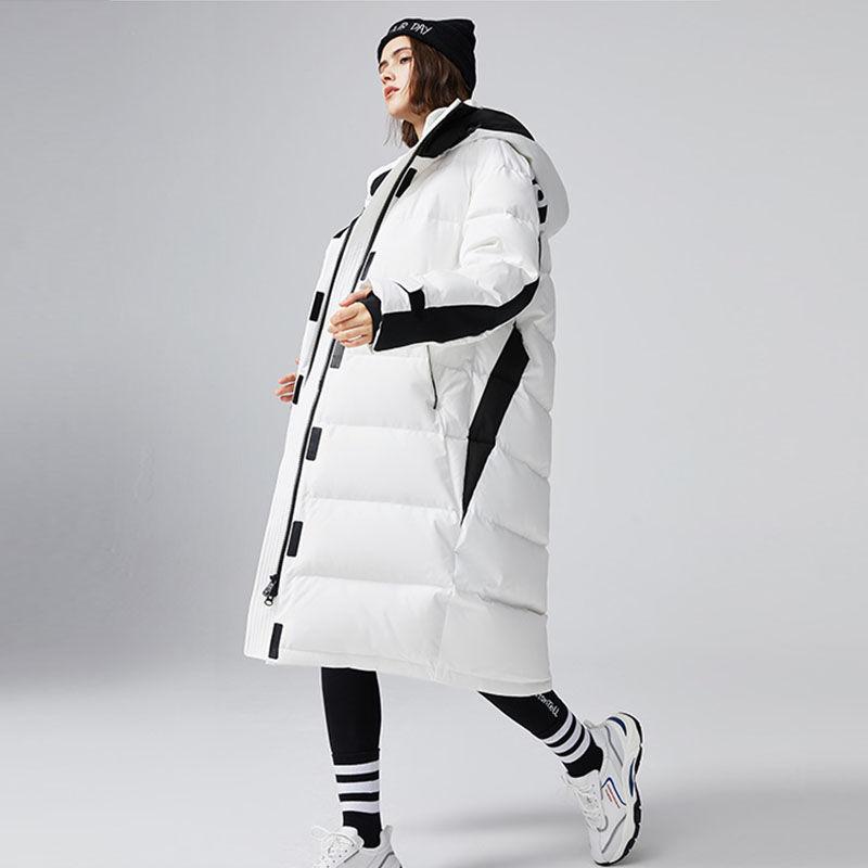 Winter Fashion Couple Down Jacket Long Men and Women Wear Plus Size Loose Sports Casual Down Jacket