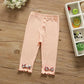 Girls' Leggings Children's Spring and Autumn Thin Floral Bow Korean Cropped Trousers Stretch Pants Baby Outer Wear and Inner Wear
