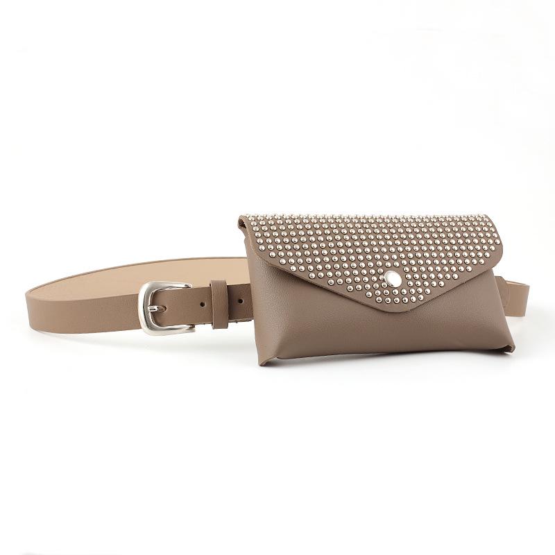 Womens Belt with bag black Thin PU Leather Buckle Waist Belt Adjustable Easy to travel