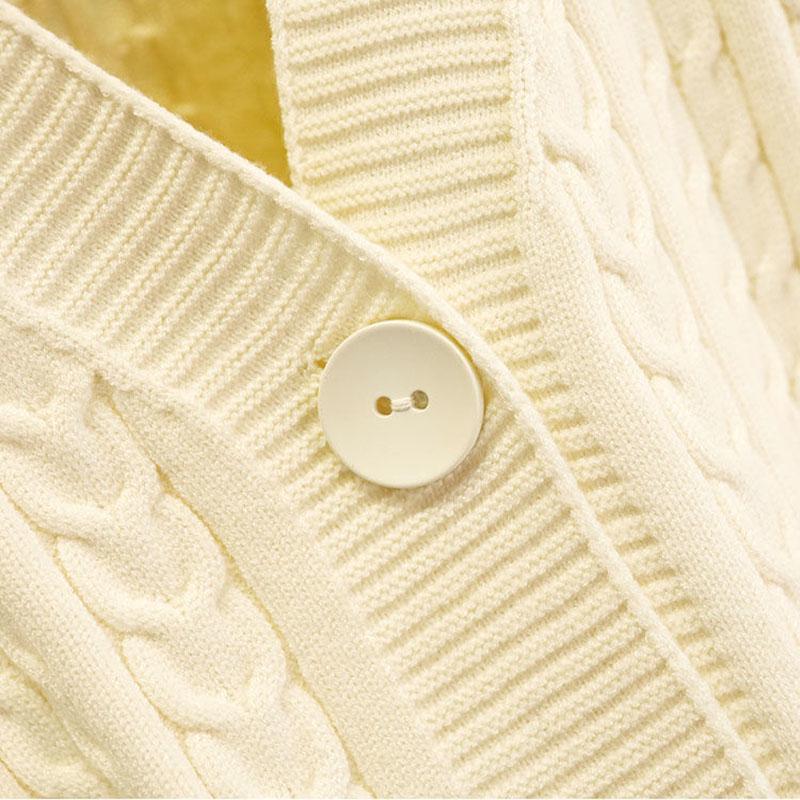 Knit Cardigan Women's Sweater Jacket Modal Long Sleeve Outer Autumn and Winter Korean Style Loose Thick Black and White