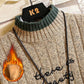 Autumn and Winter Sweater Half Turtleneck Knit Bottoming Shirt for Men Plus Velvet Padded Pullover