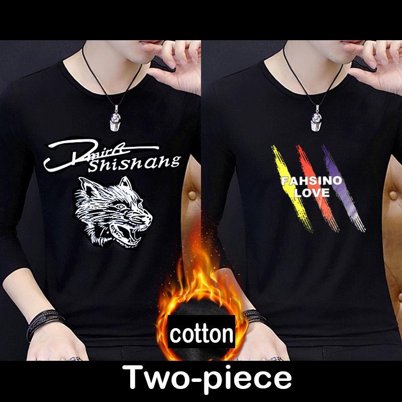 Men's autumn and winter warm sweater trend wild clothing top men's T-shirt long-sleeved T-shirt