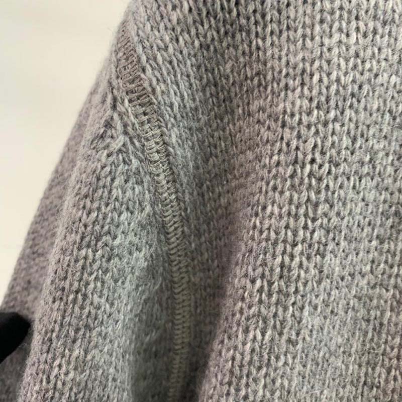 Autumn and Winter Letter Jacquard Loose Round Neck Casual Short Cardigan Women's Sweater