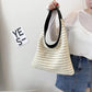 Women Casual Striped Shoulder Woven Bag Handbags Large Capacity Vintage Tote Bags