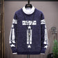 Men's Sweater Autumn and Winter Thickening Round Neck Pullover Sweater Tide Slim Warm Sweater Bottoming Shirt Youth Shirt