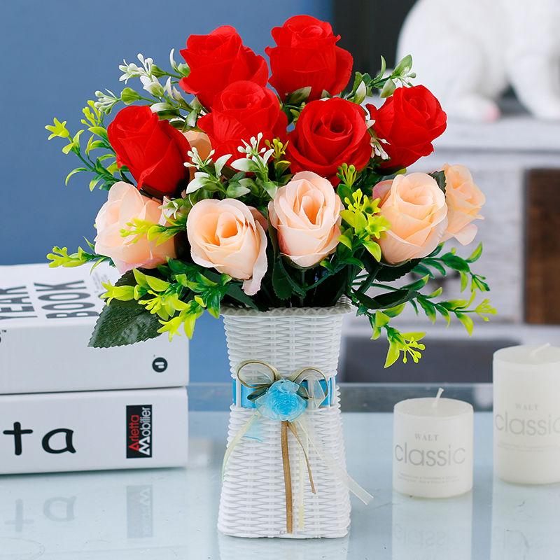 Decorative Fake Flowers Artificial Flowers  Coffee Table Decoration Living Room Plastic Bouquet Potted Plants Indoor Home Furnishings Dining Table