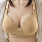 Ladies Large Size Push Up Adjustable Soft Thin Mould Cup Bra Breathable Comfortable Back Button Ruffle Design Bra Bra