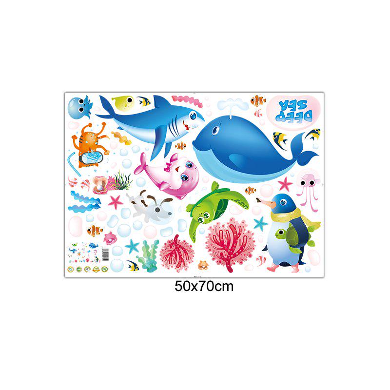 [Wall sticker] Cartoon ocean fish wall stickers for kids rooms bedroom nursery bathroom tile home de