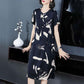 Loose plus size L-XXXXXL Women's Summer Dress Short Sleeve Printing Mid-length Daily Wear
