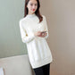 Regular Mid-length Base Sweater Women Loose Slim Fit Half High Neck Large Size Sweater Coat