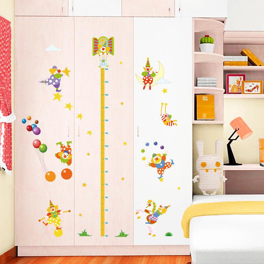 Cartoon clown height stickers for children's room bedroom removable wall stickers