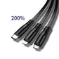 1.2m Long USB Car Data Cable Three-in-one Data Cable Android Apple Type-C Connector Electronic Device Charging Cable