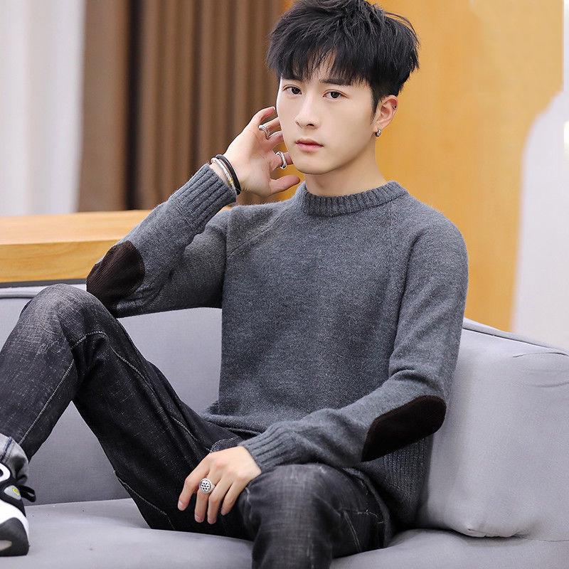 Knitted Man Sweater Fashion Men Casual Autumn Mens Sweaters Fake Shirt Collar Warm Winter Pull Homme