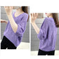 Women's V-neck Hollow Knit Sweater Women's Loose Korean Version of Batwing Sweater Top Women's Short Thin Knit Pullover Sweater