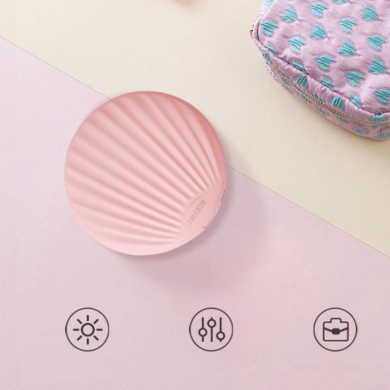 Ladies Portable Mirror USB Rechargeable LED Makeup Mirror Light Convenient Mini Mirror Beauty Makeup Mirror