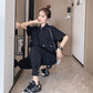 Workwear Professional Suit Women Summer Plus Size Casual Two-piece Short-sleeved Top Loose Overalls Casual Women's Suit Cool Girl