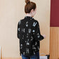 Vintage Autumn Ladies Jacket Flower Print Women Fashion Zipper Up Long Sleeve Casual Coat Slim Basic Bomber Jackets