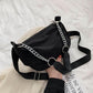 Autumn and Winter Trend Retro Style All-match Black Chain Underarm Baguette Shoulder Bag Female