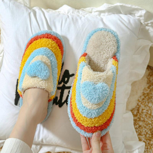 Autumn and Winter Pure Soles Cotton Shoes Indoor Dressing Plain Furry Shoes Fashion Casual Trend