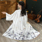 Summer Women's Nightgown Imitation Silk Satin Kimono Bridesmaid Dress Floral Thin Cardigan Dressing Gown Bathrobe