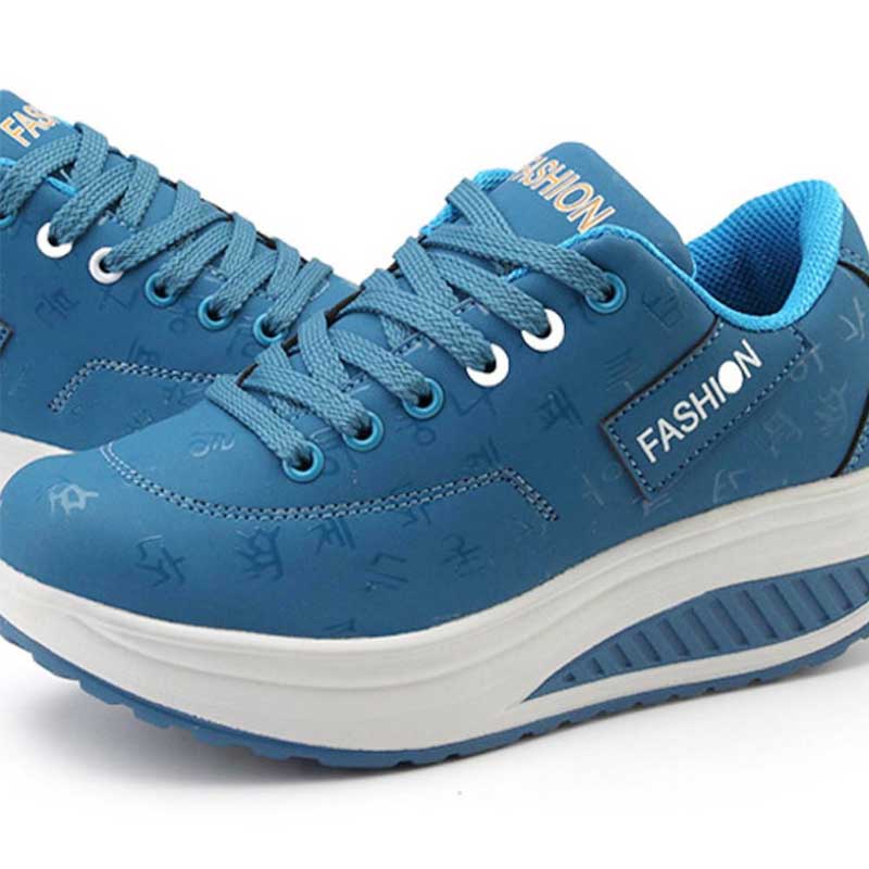 Women Sneakers Breathable Waterproof Wedges Platform Vulcanize Shoes Woman Pu Leather Casual Shoes