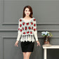 Fall/winter Women Crocheted Knit Jumper Short Pullover Batwing Sweater  Round Neck Mohair Sweater Outwear