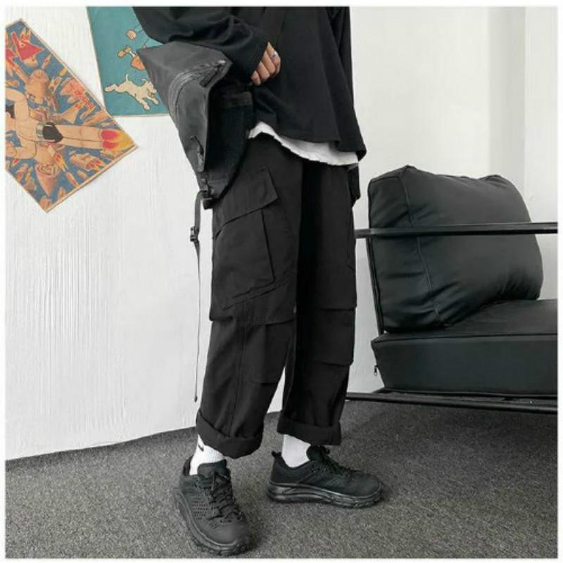 Men's Pants, Men's Tide, All-match Loose Straight-leg Pants, Spring and Summer Multi-pocket Overalls, Casual Pants