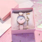 Women's Rhinestone Gradient Quartz Watch Niche Pink Luminous Waterproof Bracelet Watch Belt Quartz Diamond Watches