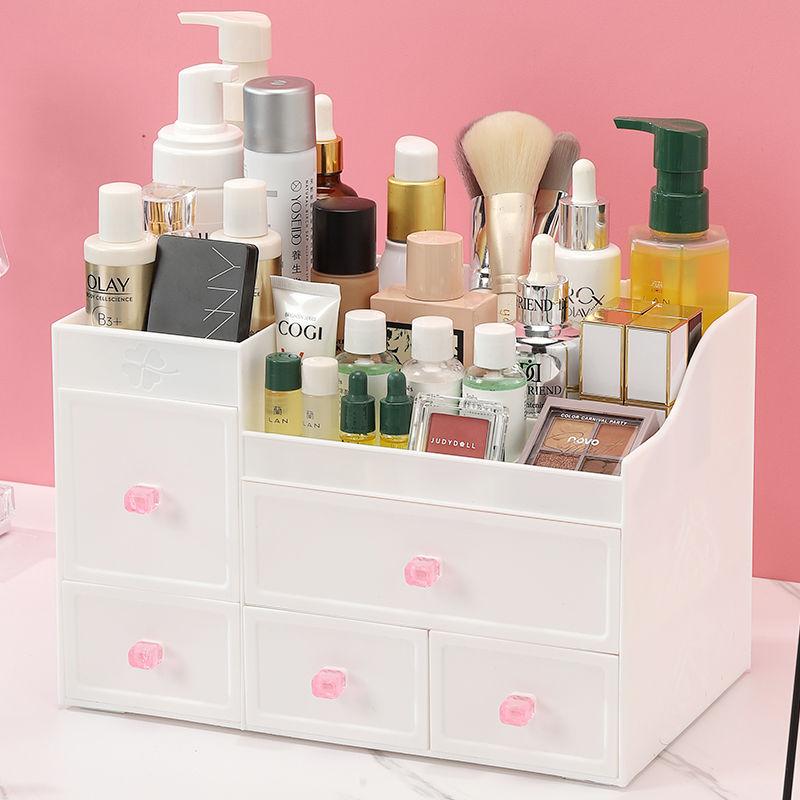 Desktop Cosmetic Storage Box Plastic Storage Rack Drawer Makeup Box Transparent Finishing Box Dressing Table Rack