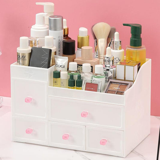Desktop Cosmetic Storage Box Plastic Storage Rack Drawer Makeup Box Transparent Finishing Box Dressing Table Rack