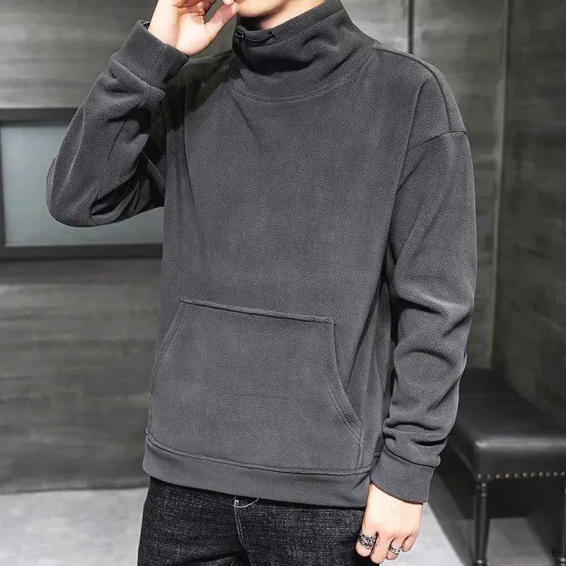 Half High Collar Sweater Men's Winter Plus Velvet Thick Warm and Comfortable Jacket Autumn and Winter
