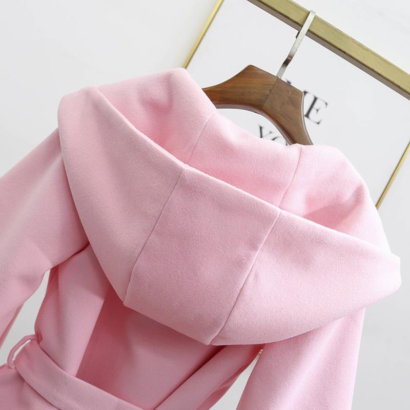 Autumn and Winter Cardigan Long-sleeved Jacket Mid-length Style Fashionable Hooded Sweater