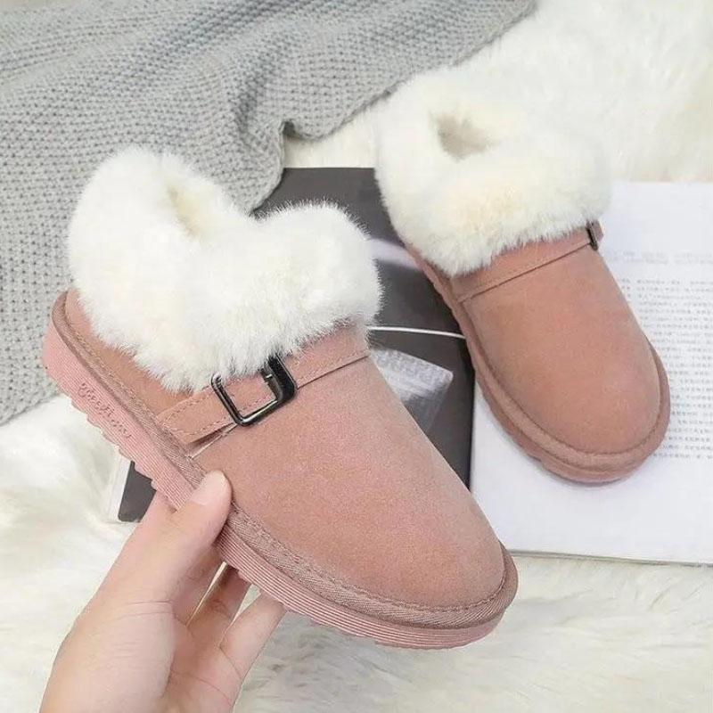 Snow Boots Women Winter Plus Velvet Padded Non-slip One-step Short Tube Cute Bread Shoes Warm Cotton Shoes