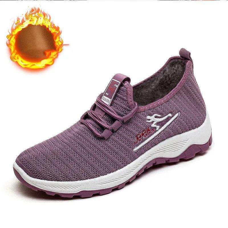 Cotton Shoes Women Winter Warm Plus Velvet Thick Northeast Snow Boots Walking Shoes Non-slip Shoes