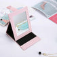 Cute Animal Pattern PU Soft Leather Foldable Desktop Makeup Mirror Portable Convenient Storage HD Mirror