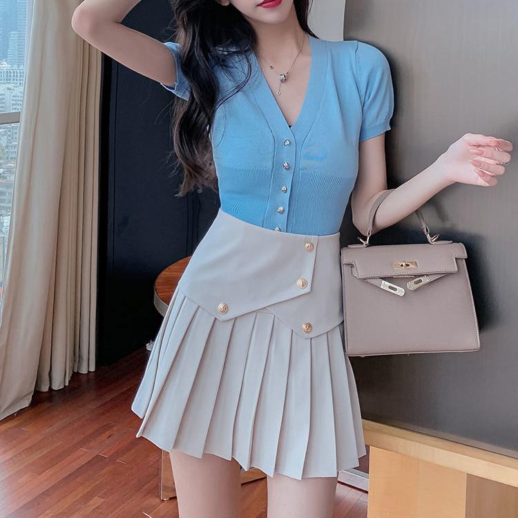 Women High Waist Pleated Skirt School Girl A-Line Short Skirt Uniforms Cosplay Sweet Girls