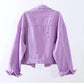 Candy-colored Denim Jacket Women's Short 2021 Spring and Autumn Loose Diamond-studded Student Jacket