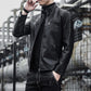 Fashion slim men's youth leather jacket plus velvet thick hooded trendy handsome jacket