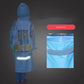 Rain Coat for Kid Pink Cartoon Printed Kawaii Rainwear Inflatable Brim and Reflective Strip Hooded Waterproof Clothes Children Windbproof Raincoats