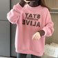 Cotton Thick Sweater Women Autumn and Winter Fake Two-piece Splicing Tops Student High Collar Loose Jacket
