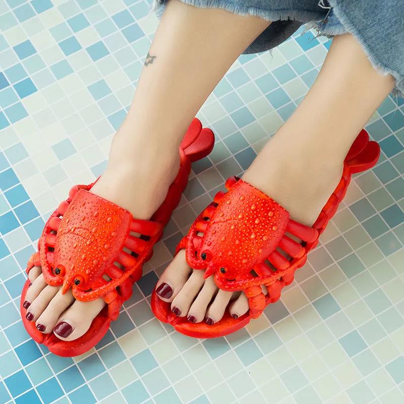 Parent-child Slippers for Men and Women Summer Creative Cute Crayfish Slippers To Wear Beach Sandals Outside Home