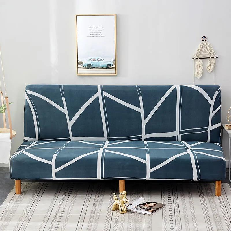 Nordic Style Folding Sofa Bed Cover Elastic All-inclusive Universal Armrestless Sofa Cover
